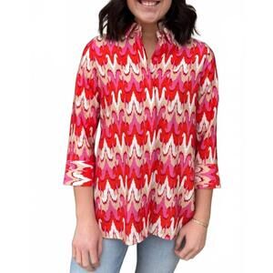 NEW BOHO CHIC chevron button up shirt in abstract